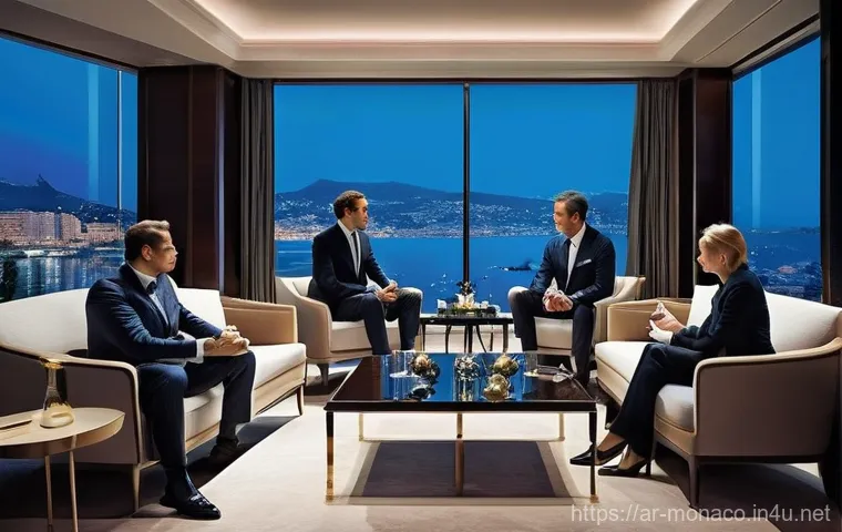 모나코 내 카지노 산업과 경제적 영향 - **Prompt 2: "A breathtaking panoramic view of Monte Carlo, Monaco, at sunset. Luxury yachts are moor...