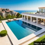 모나코에서의 고급 주택 렌트 및 가격 동향 - A luxurious Monaco villa overlooking the Mediterranean Sea, featuring expansive private gardens and ...