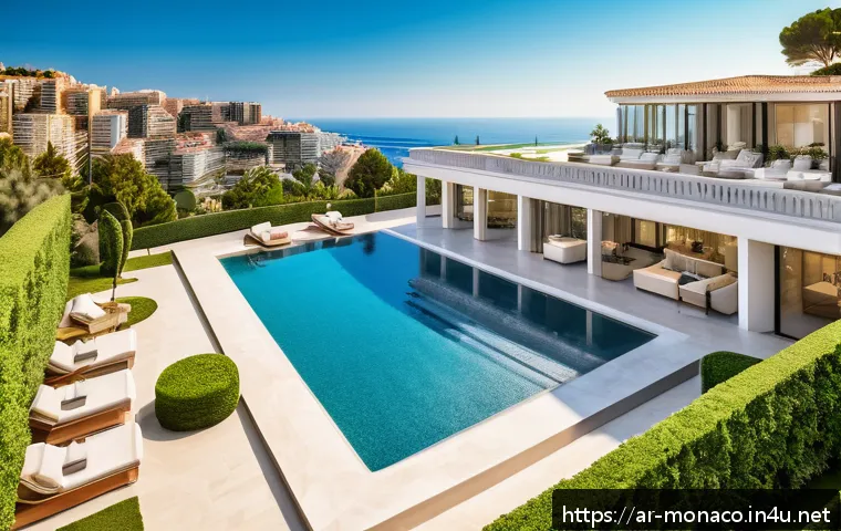 모나코에서의 고급 주택 렌트 및 가격 동향 - A luxurious Monaco villa overlooking the Mediterranean Sea, featuring expansive private gardens and ...